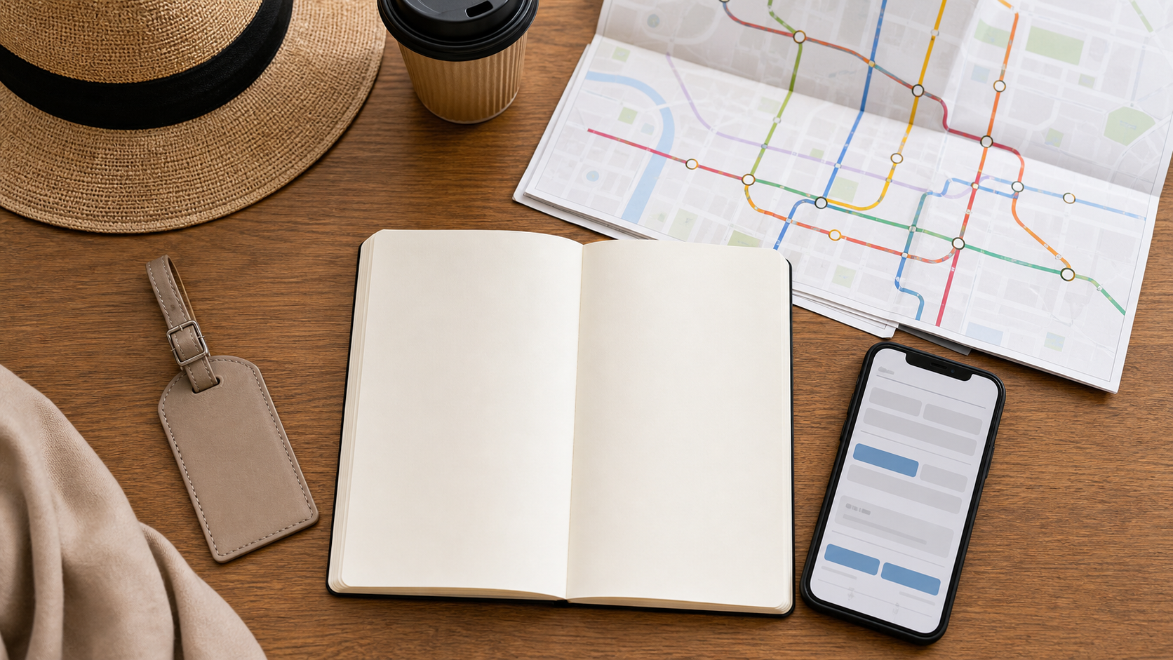 Travel planning materials used to compare Bangkok hotel locations and facilities